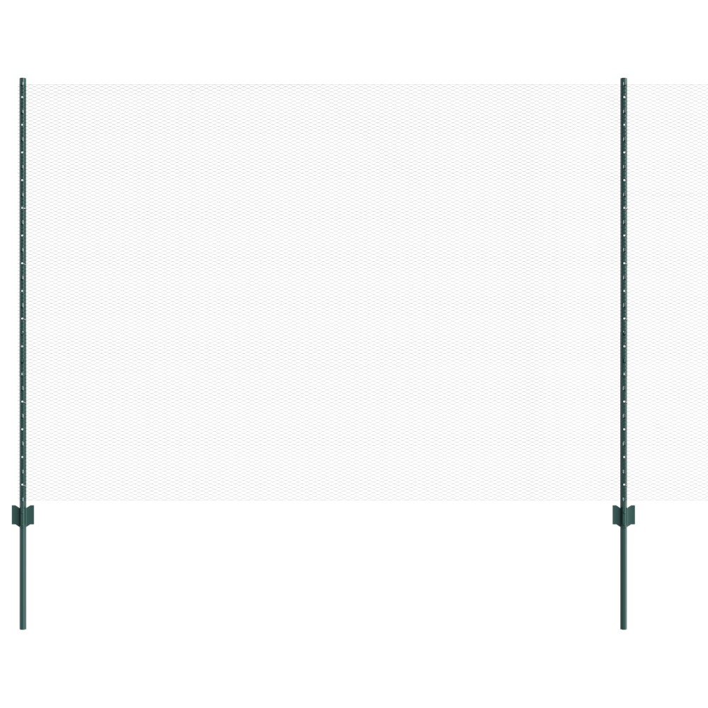 vidaXL Îngrădire cu stâlpi Verde 1.6 x 10 m Oțel