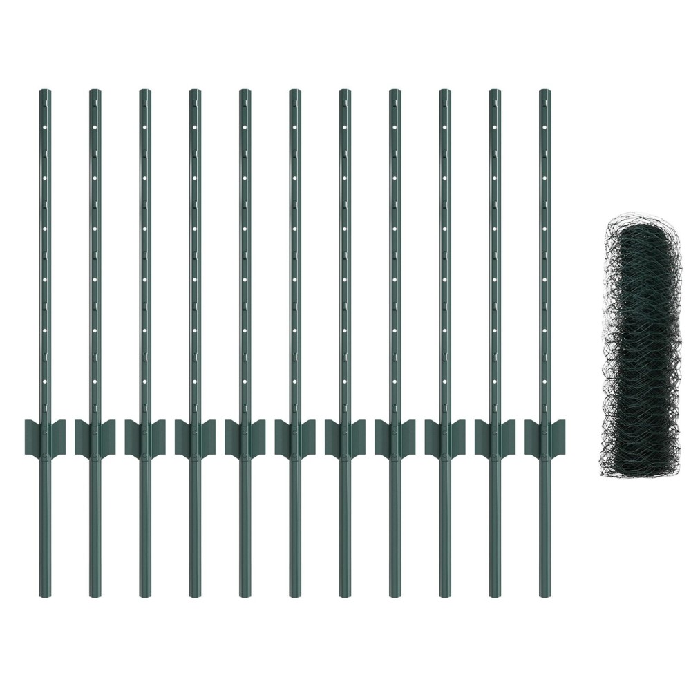 vidaXL Set Gard Hexagonal Set de 2 Verde Oțel Acoperit cu Pulberi Mare