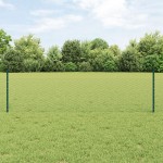 vidaXL Îngrădire cu stâlpi Verde 0.5 x 25 m Oțel