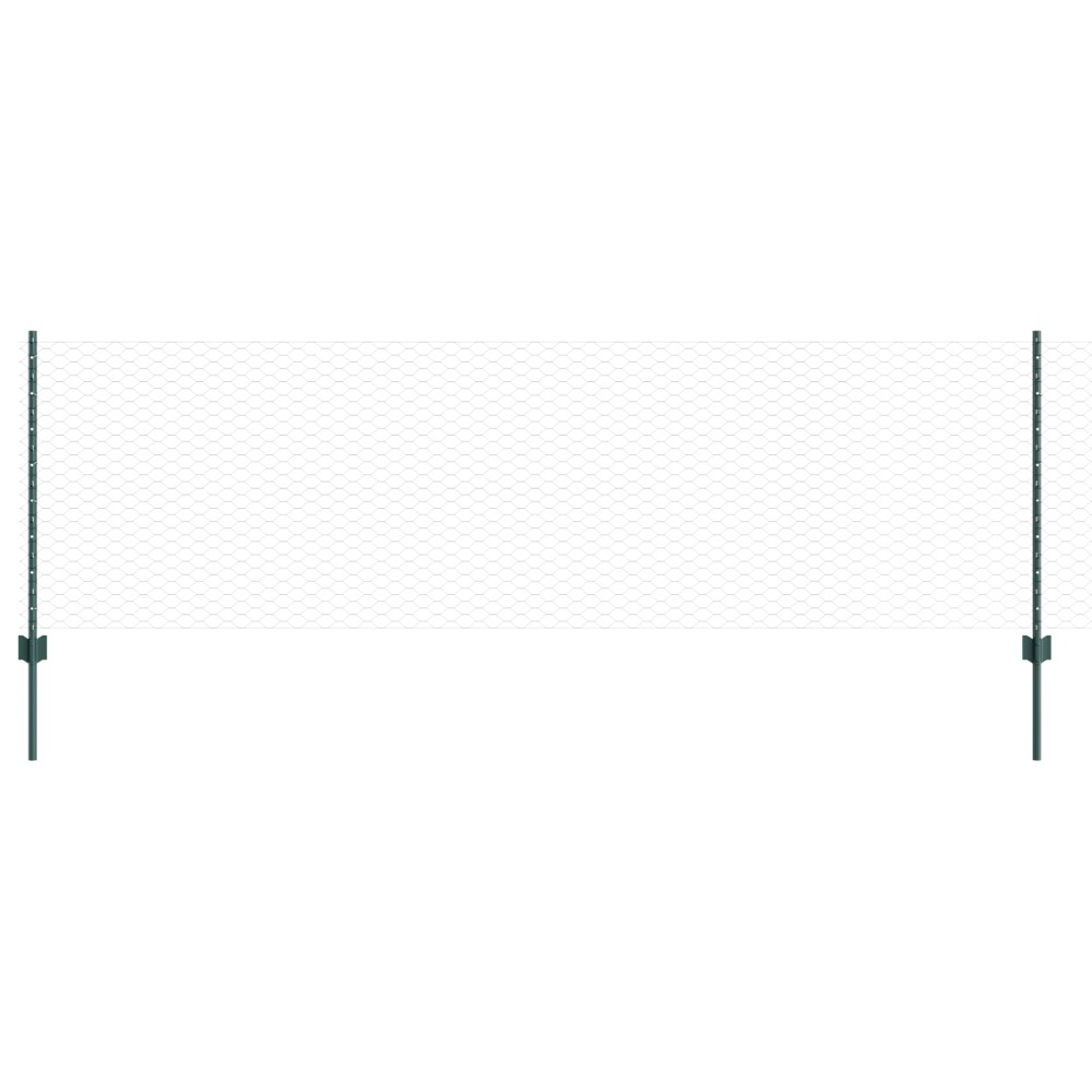 Stâlpi de gard vidaXL 11 buc U-Channel verde 80 cm din oțel