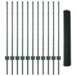 vidaXL Set Gard Set de 2 Verde Metal, Plastic Gard de 25 x 1 m Durabil