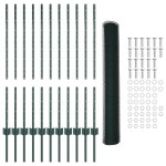 vidaXL Set Gard Set de 2 Verde Metal, Plastic Gard de 25 x 1 m Durabil