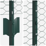vidaXL Set Gard Set de 2 Verde Metal, Plastic Gard de 25 x 1 m Durabil