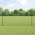 vidaXL Îngrădire cu stâlpi Verde 1.2 x 25 m Oțel