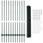 vidaXL Îngrădire cu stâlpi Verde 1.2 x 25 m Oțel