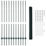 vidaXL Îngrădire cu stâlpi Verde 1.4 x 25 m Oțel vidaXL Îngrădire cu stâlpi Verde 1.4 x 25 m Oțel