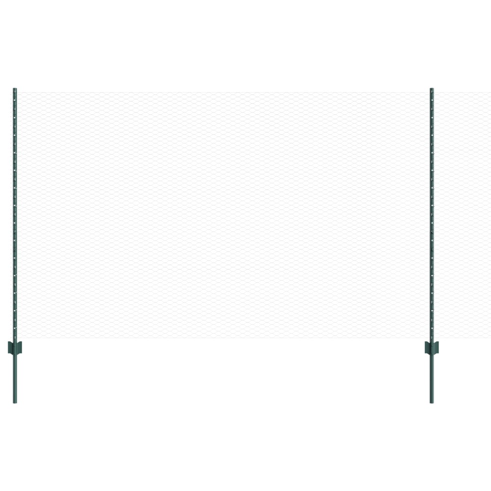 Stâlpi de Gard vidaXL 11 pcs U-Channel Verde 140 cm Oțel