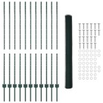 vidaXL Îngrădire cu stâlpi Verde 1.4 x 25 m Oțel vidaXL Îngrădire cu stâlpi Verde 1.4 x 25 m Oțel