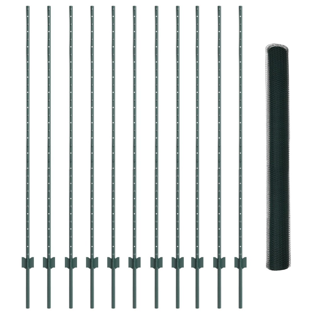 vidaXL Set Împrejmuire Grădină Hexagonală Set de 2 Verde Metal