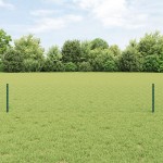 vidaXL Îngrădire cu stâlpi Verde 0.4 x 50 m Oțel