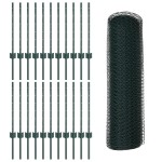 vidaXL Îngrădire cu stâlpi Verde 0.5 x 50 m Oțel vidaXL Îngrădire cu stâlpi Verde 0.5 x 50 m Oțel