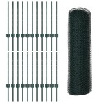 vidaXL Îngrădire cu stâlpi Verde 0.6 x 50 m Oțel vidaXL Îngrădire cu stâlpi Verde 0.6 x 50 m Oțel