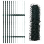 vidaXL Îngrădire cu stâlpi Verde 0.6 x 50 m Oțel vidaXL Îngrădire cu stâlpi Verde 0.6 x 50 m Oțel