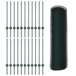 vidaXL Îngrădire cu stâlpi Verde 0.8 x 50 m Oțel vidaXL Îngrădire cu stâlpi Verde 0.8 x 50 m Oțel