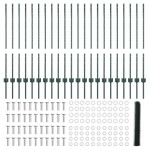 vidaXL Îngrădire cu stâlpi Verde 1 x 50 m Oțel