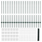 vidaXL Îngrădire cu stâlpi Verde 1 x 50 m Oțel