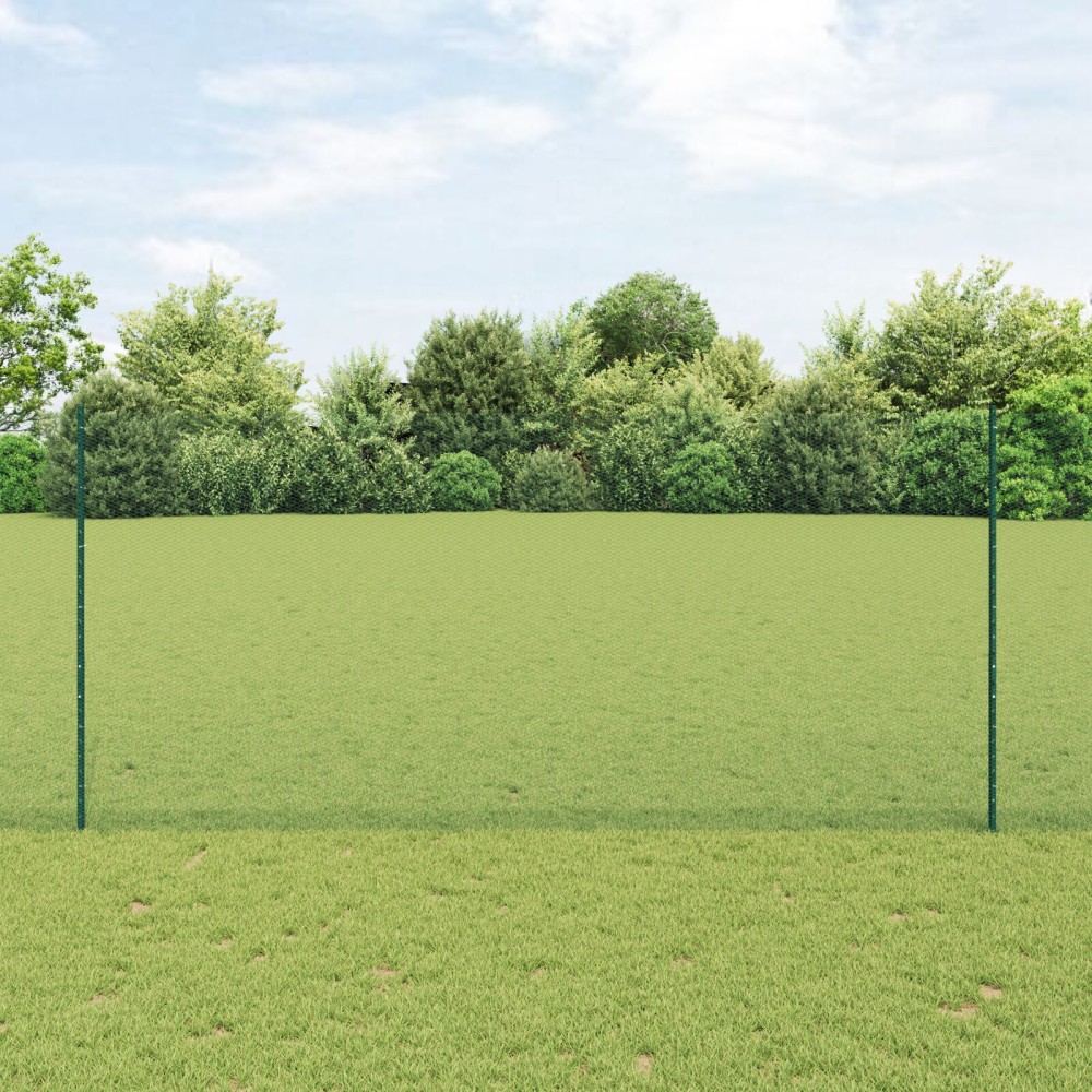Stâlpi de Gard vidaXL 11 buc U-Channel Verde 140 cm Oțel