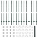vidaXL Stâlpi de Gard 11 pcs U-Channel Verde 140 cm Oțel