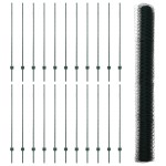 vidaXL Îngrădire cu stâlpi Verde 1.4 x 50 m Oțel vidaXL Îngrădire cu stâlpi Verde 1.4 x 50 m Oțel