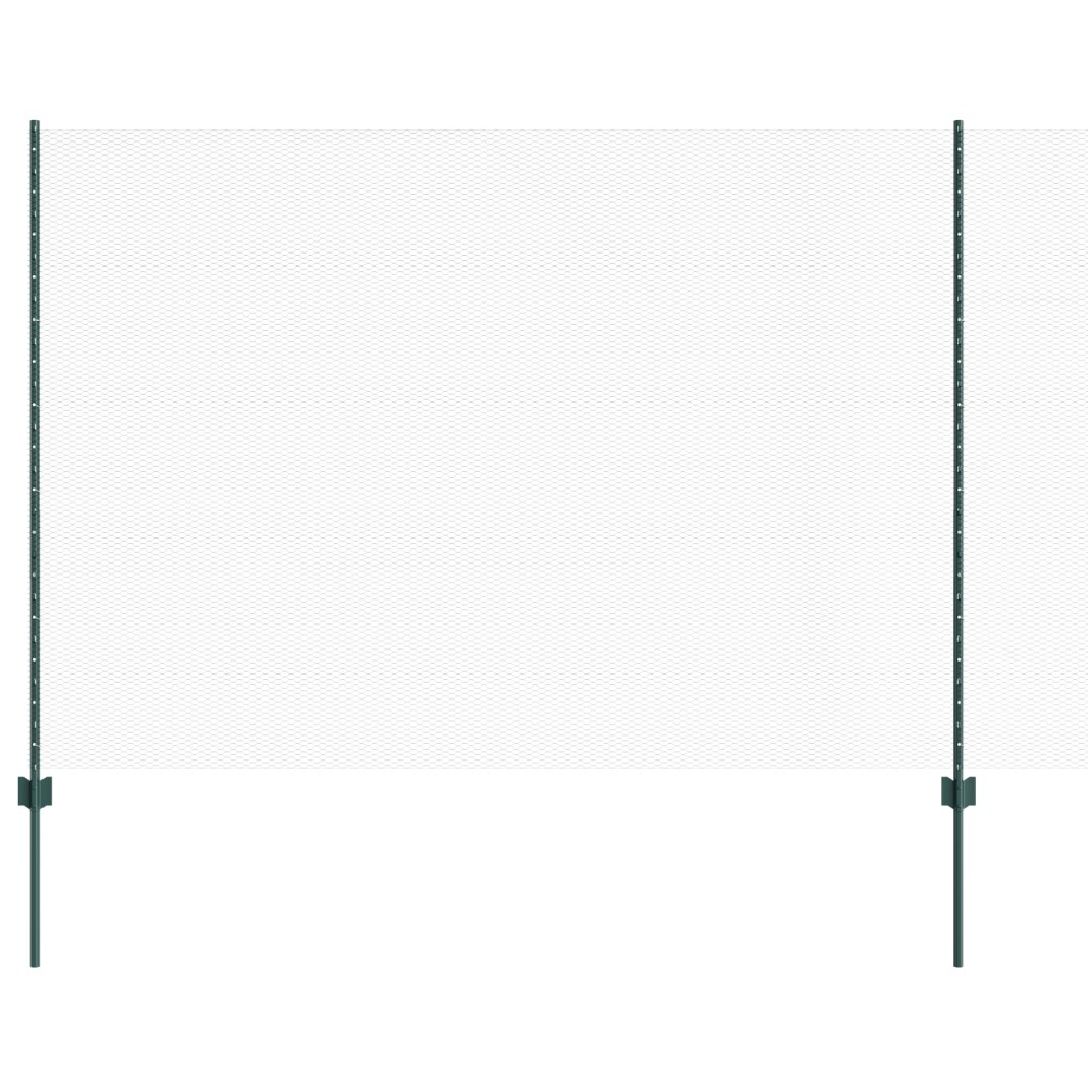 vidaXL Îngrădire cu stâlpi Verde 1.5 x 50 m Oțel