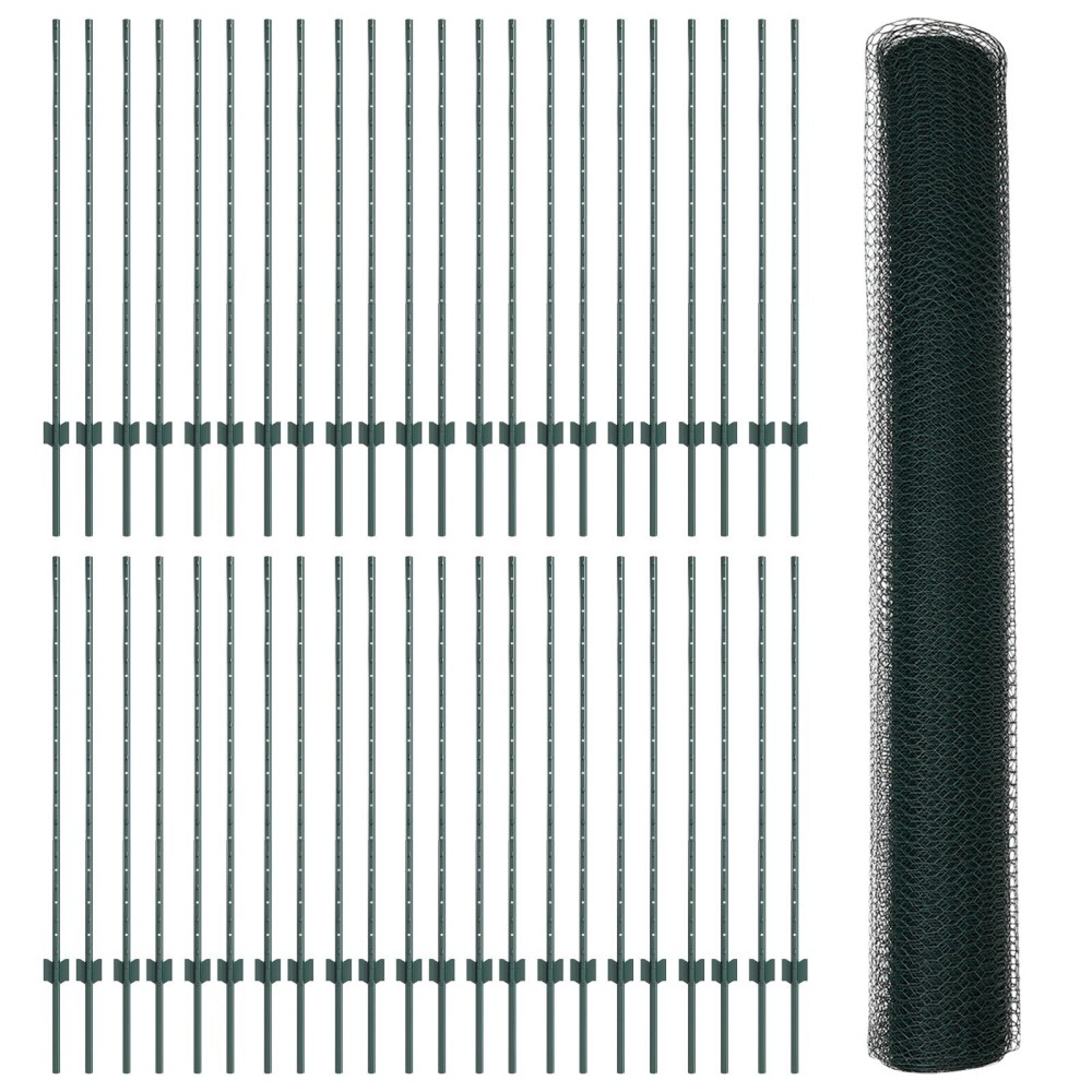 Stâlpi de gard vidaXL 11 buc U-Channel Verde 120 cm Oțel