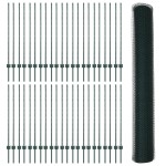vidaXL Îngrădire cu stâlpi Verde 1.2 x 100 m Oțel vidaXL Îngrădire cu stâlpi Verde 1.2 x 100 m Oțel