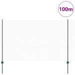 vidaXL Gard cu Stâlp Verde 1,5 x 100 m Oțel și PVC