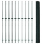 vidaXL Îngrădire cu stâlpi Verde 1.6 x 100 m Oțel