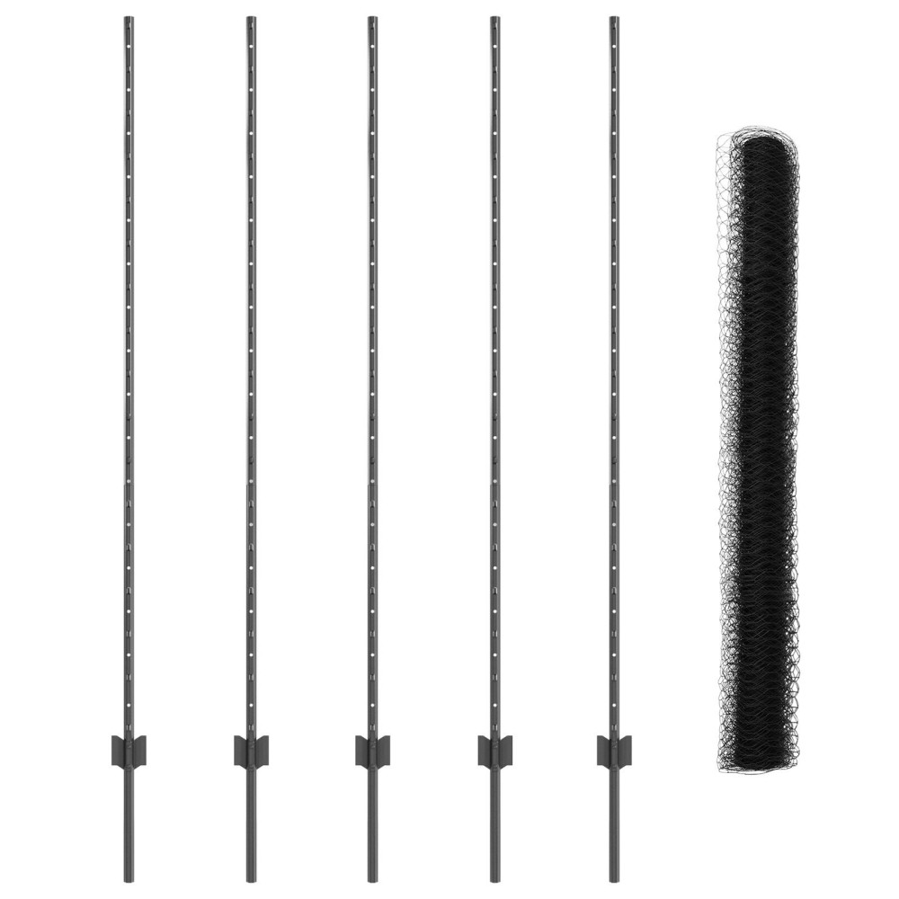 Picioare de Gard vidaXL 10 buc U-Channel Gri 150 cm Oțel