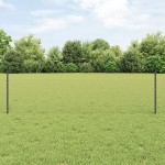vidaXL Îngrădire cu stâlpi Gri 0.5 x 25 m Oțel vidaXL Îngrădire cu stâlpi Gri 0.5 x 25 m Oțel