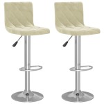 vidaXL Scaune de bar, 2 buc., crem, catifea vidaXL Scaune de bar, 2 buc., crem, catifea