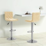 vidaXL Scaune de bar, 2 buc., crem, catifea vidaXL Scaune de bar, 2 buc., crem, catifea