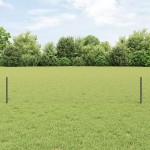 vidaXL Îngrădire cu stâlpi Gri 0.4 x 50 m Oțel vidaXL Îngrădire cu stâlpi Gri 0.4 x 50 m Oțel
