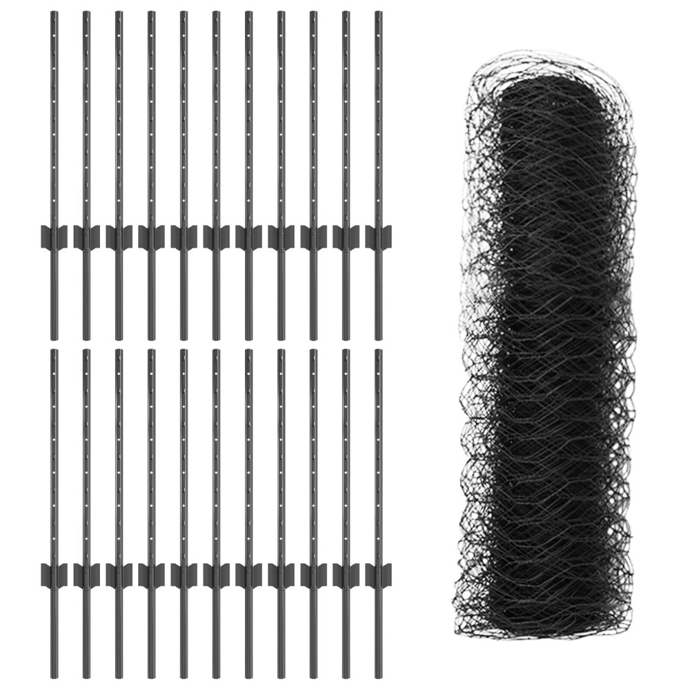 Piloni Gard vidaXL 11 piese Canale U Gri 60 cm Oțel