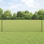 vidaXL Îngrădire cu stâlpi Gri 0.8 x 50 m Oțel vidaXL Îngrădire cu stâlpi Gri 0.8 x 50 m Oțel