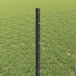 vidaXL Îngrădire cu stâlpi Gri 0.8 x 50 m Oțel vidaXL Îngrădire cu stâlpi Gri 0.8 x 50 m Oțel