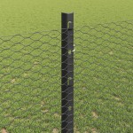 vidaXL Îngrădire cu stâlpi Gri 1.2 x 50 m Oțel vidaXL Îngrădire cu stâlpi Gri 1.2 x 50 m Oțel