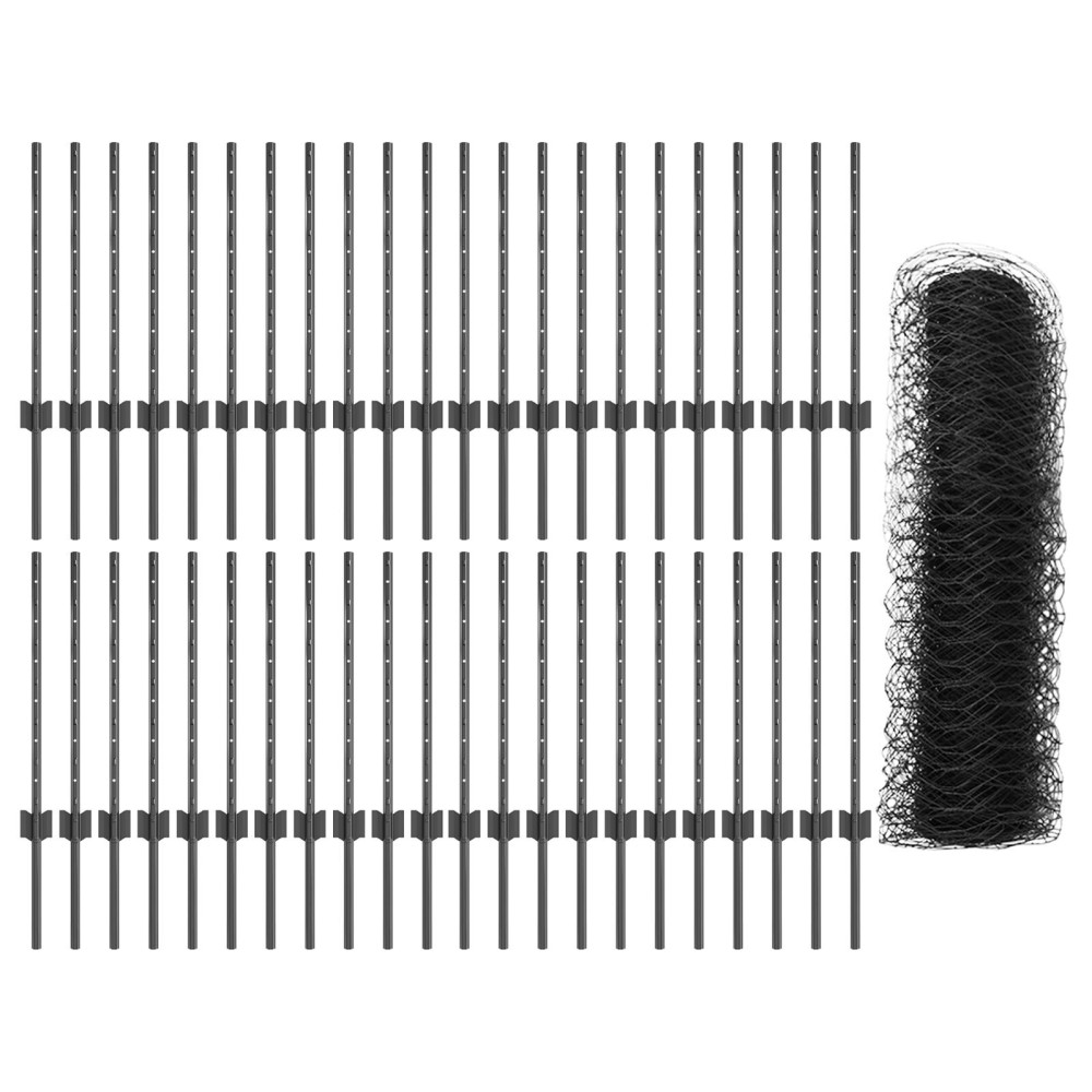 vidaXL Stâlpi de gard 11 pcs U-Channel Gri 60 cm Oțel