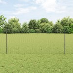 vidaXL Îngrădire cu stâlpi Gri 1 x 100 m Oțel