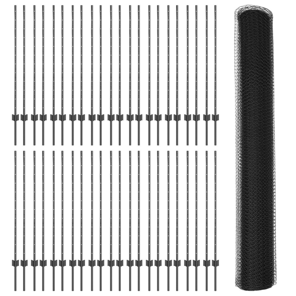 vidaXL Stâlpi de Gard 22 piese U-Channel Gri 120 cm Oțel