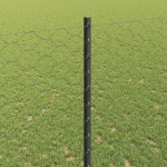 vidaXL Îngrădire cu stâlpi Gri 1.4 x 100 m Oțel vidaXL Îngrădire cu stâlpi Gri 1.4 x 100 m Oțel