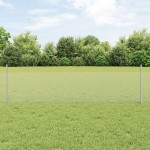 vidaXL Îngrădire cu stâlpi Argintiu 0.5 x 10 m Oțel vidaXL Îngrădire cu stâlpi Argintiu 0.5 x 10 m Oțel