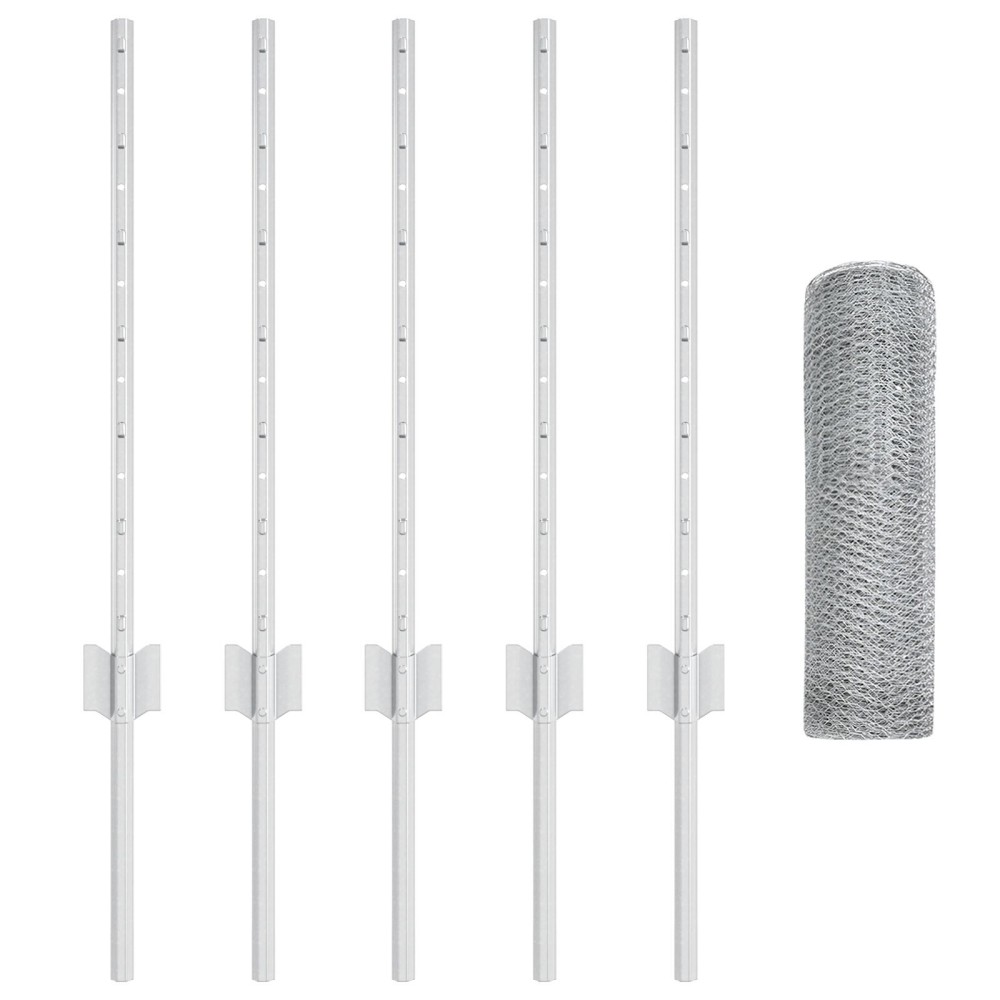 vidaXL Stâlpi de Gard 5 pcs U-Channel 60 cm Oțel Zincat