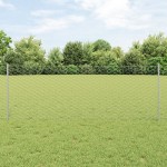 vidaXL Îngrădire cu stâlpi Argintiu 0.8 x 10 m Oțel