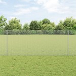 vidaXL Îngrădire cu stâlpi Argintiu 1 x 10 m Oțel
