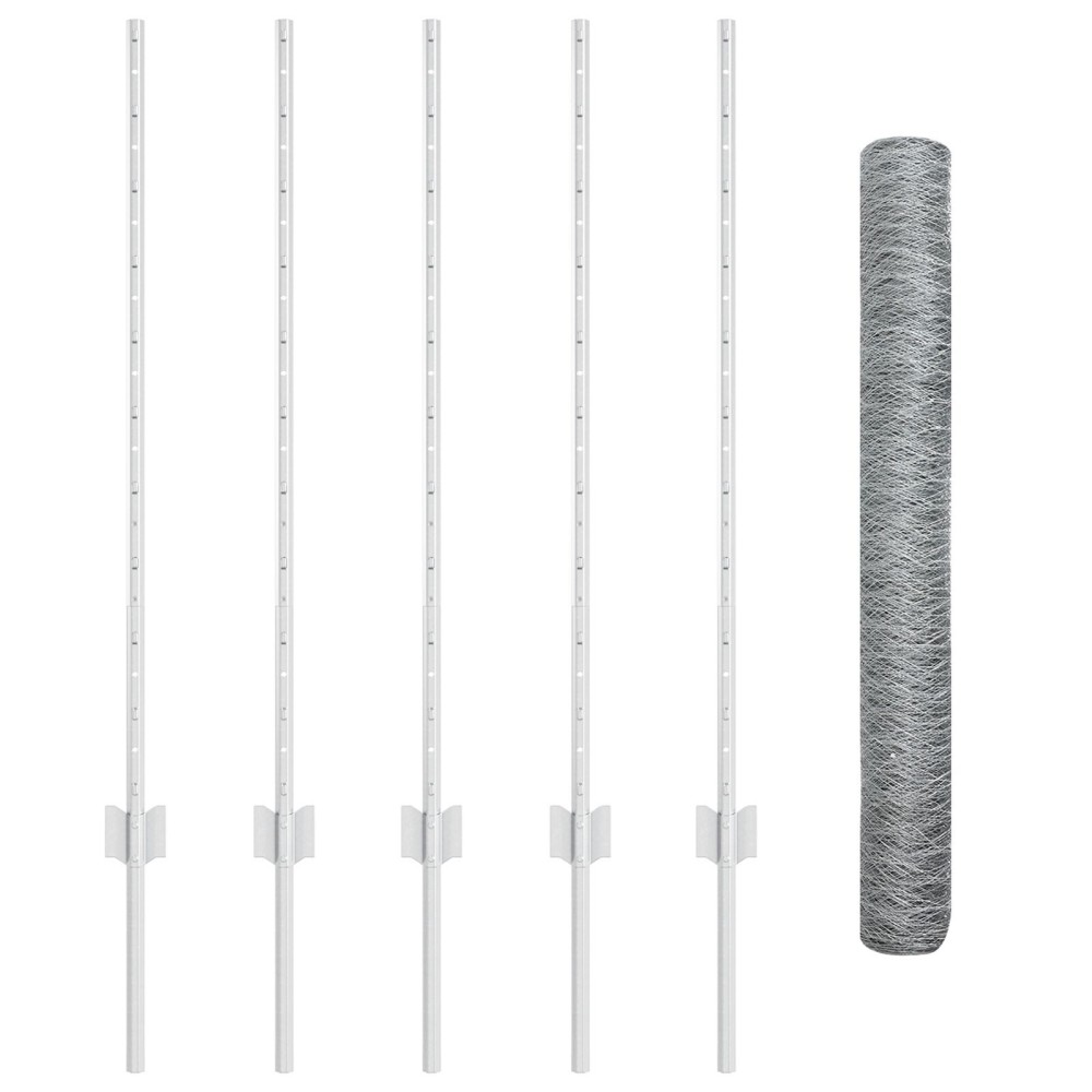Posturi de Împrejmuire vidaXL 10 buc U-Channel 100 cm Oțel Galvanizat