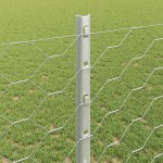 vidaXL Îngrădire cu stâlpi Argintiu 1.2 x 10 m Oțel