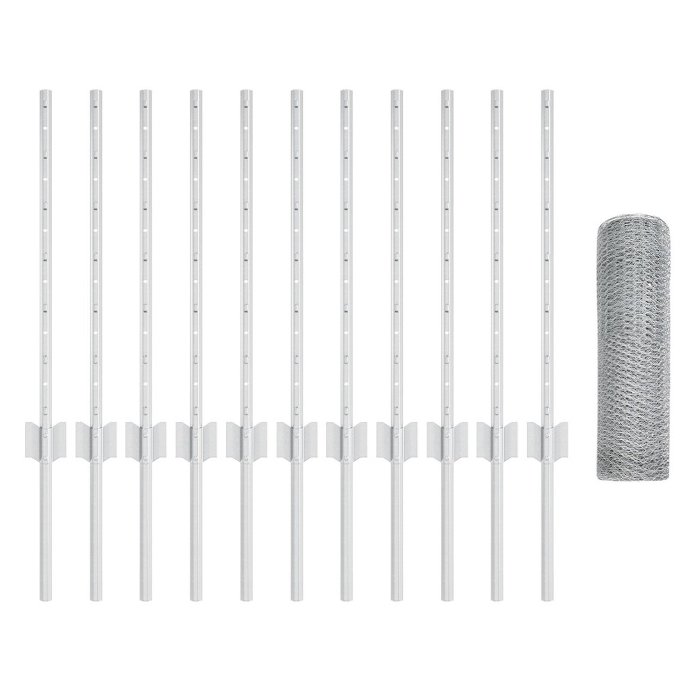 vidaXL Set Gard Grădină Set de 2 Oțel galvanizat 25 x 0.5 m Durabil