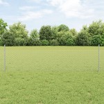 vidaXL Îngrădire cu stâlpi Argintiu 0.5 x 25 m Oțel