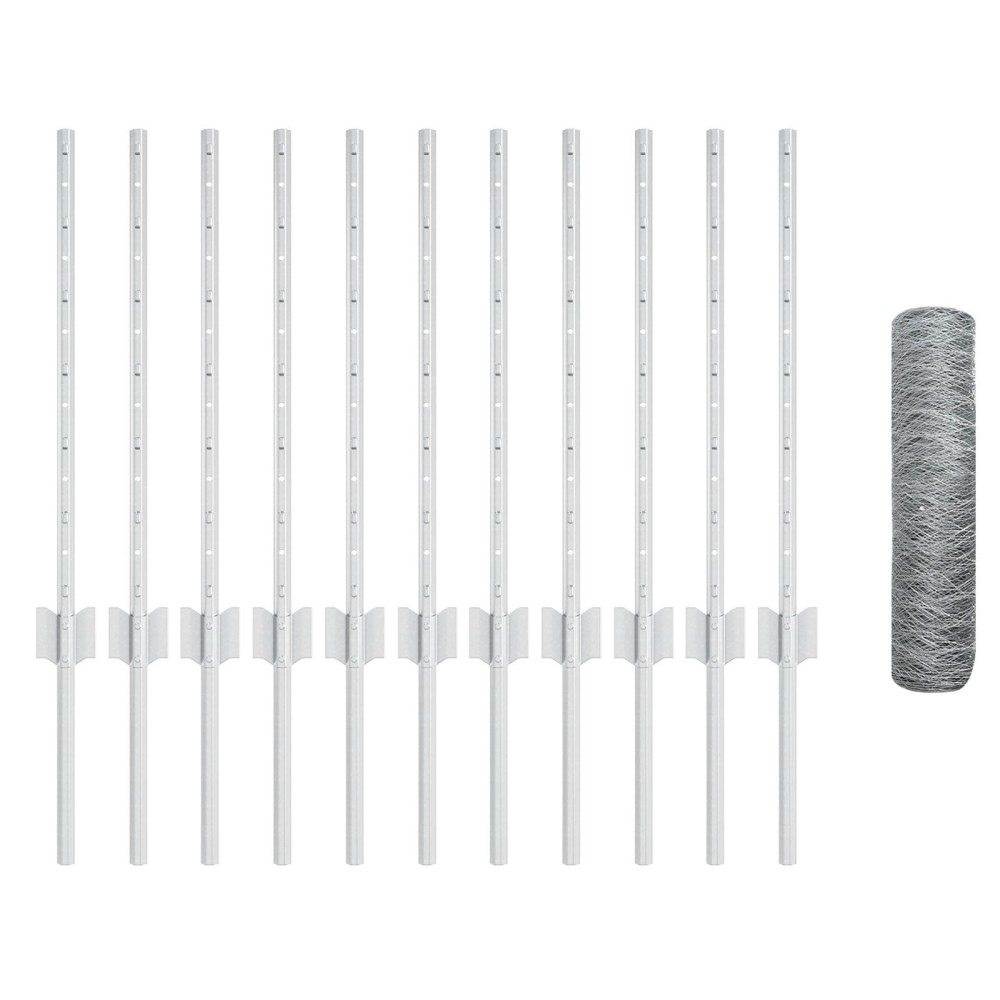 vidaXL Set gard Set de 2 Oțel galvanizat 25 x 0.5 m Durabil